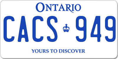 ON license plate CACS949