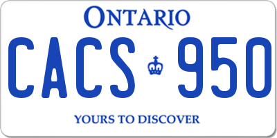 ON license plate CACS950