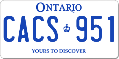 ON license plate CACS951