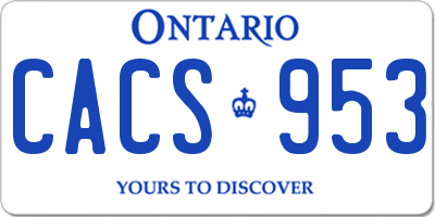 ON license plate CACS953