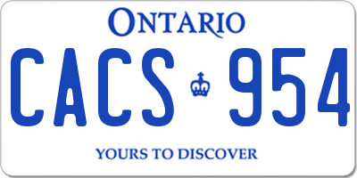 ON license plate CACS954