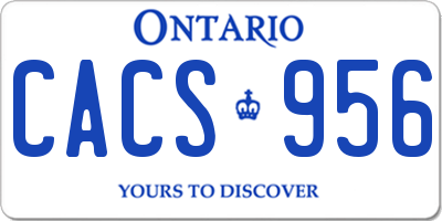 ON license plate CACS956