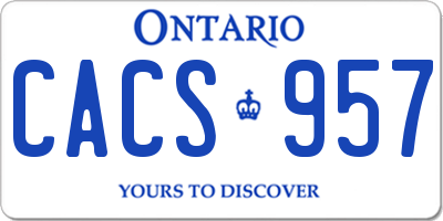 ON license plate CACS957