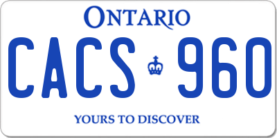 ON license plate CACS960