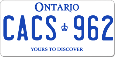 ON license plate CACS962