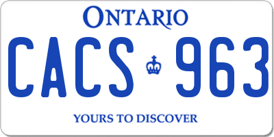 ON license plate CACS963