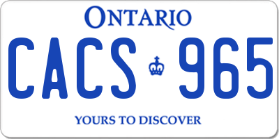 ON license plate CACS965