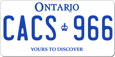 ON license plate CACS966