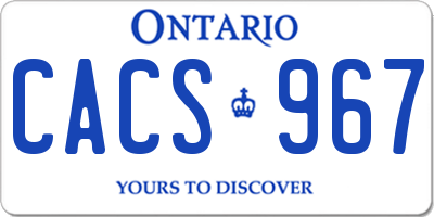 ON license plate CACS967