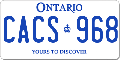 ON license plate CACS968