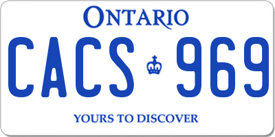 ON license plate CACS969