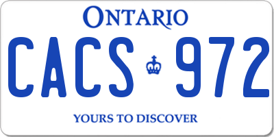 ON license plate CACS972