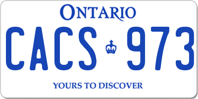 ON license plate CACS973