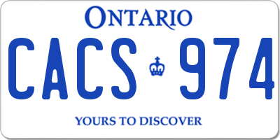 ON license plate CACS974