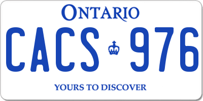 ON license plate CACS976