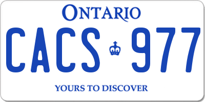 ON license plate CACS977