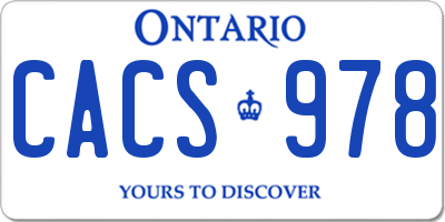 ON license plate CACS978