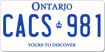 ON license plate CACS981