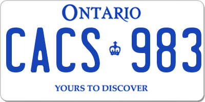 ON license plate CACS983