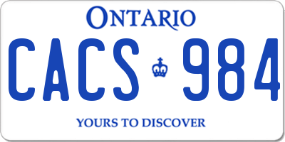 ON license plate CACS984