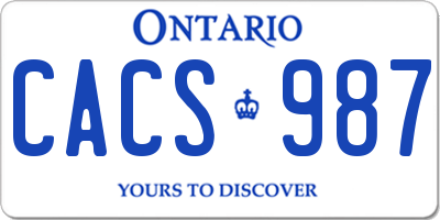 ON license plate CACS987