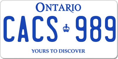 ON license plate CACS989