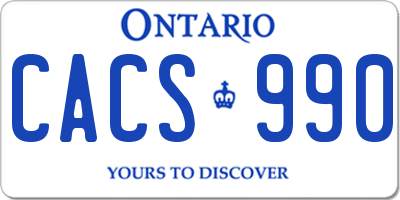 ON license plate CACS990