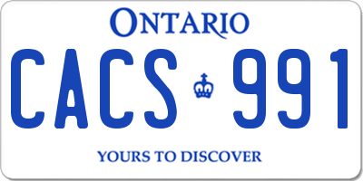 ON license plate CACS991