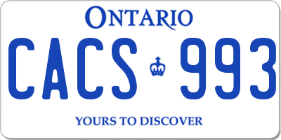 ON license plate CACS993