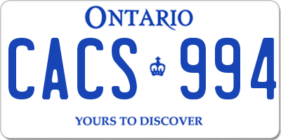 ON license plate CACS994