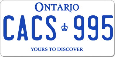 ON license plate CACS995