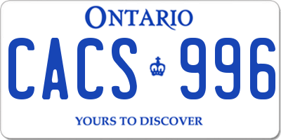 ON license plate CACS996