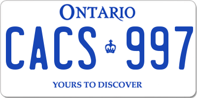 ON license plate CACS997