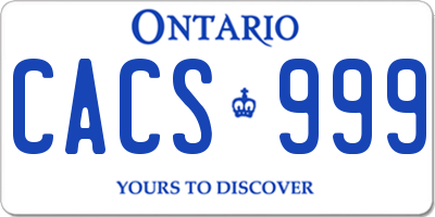 ON license plate CACS999