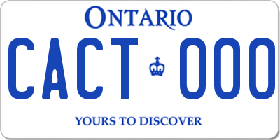 ON license plate CACT000