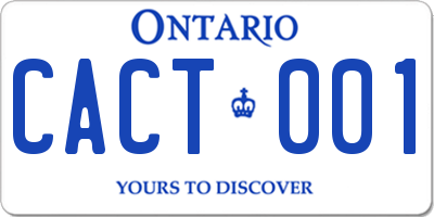 ON license plate CACT001