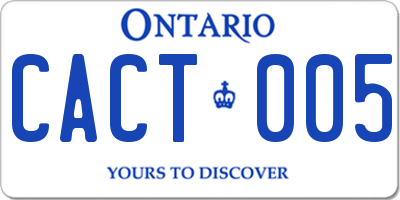 ON license plate CACT005