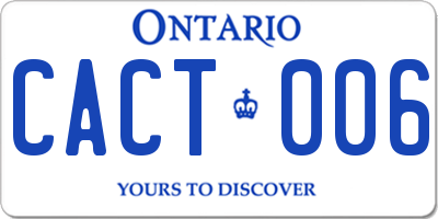 ON license plate CACT006