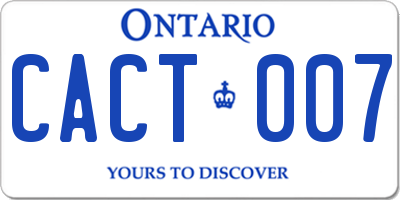 ON license plate CACT007