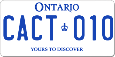 ON license plate CACT010