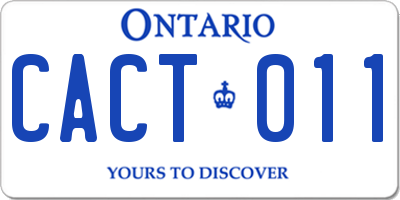 ON license plate CACT011