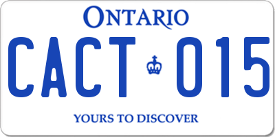 ON license plate CACT015