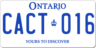 ON license plate CACT016