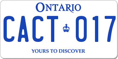 ON license plate CACT017