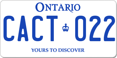 ON license plate CACT022