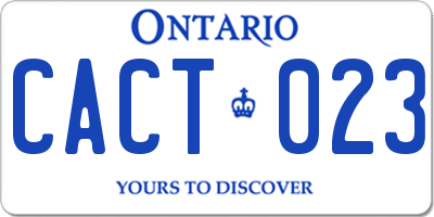 ON license plate CACT023