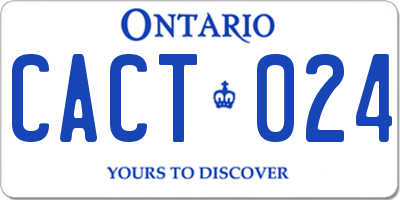 ON license plate CACT024