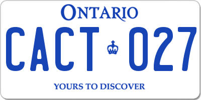 ON license plate CACT027