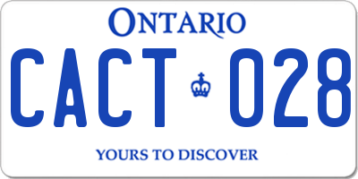 ON license plate CACT028