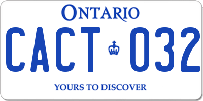 ON license plate CACT032